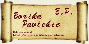 Borika Pavlekić vizit kartica
